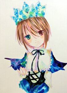 Rating: Safe Score: 0 Tags: 1girl bow brown_hair closed_mouth dress frills green_eyes hariruri heterochromia image long_sleeves looking_at_viewer red_eyes ribbon short_hair simple_background solo souseiseki suiseiseki upper_body User: admin