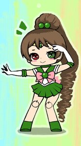 Rating: Safe Score: 0 Tags: 1girl back_bow bow brooch brown_hair chibi choker elbow_gloves full_body gloves green_choker green_eyes green_footwear green_sailor_collar green_skirt hair_bobbles hair_ornament image kino_makoto magical_girl pink_bow ponytail sailor_collar sailor_jupiter sailor_senshi_uniform skirt solo standing suiseiseki white_gloves User: admin