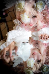 Rating: Safe Score: 0 Tags: 2girls bandages blonde_hair blurry eyepatch flower hair_flower hair_ornament hands kirakishou lips long_hair looking_at_viewer multiple_girls parted_lips pink_hair rose smile solo white_flower white_rose wings yellow_rose User: admin