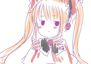 Rating: Safe Score: 0 Tags: 1girl blonde_hair blush_stickers bow bowtie drill_hair flower image jitome long_hair red_flower rose shinku sidelocks simple_background solo striped twin_drills twintails white_background User: admin