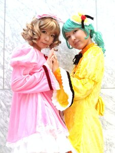 Rating: Safe Score: 0 Tags: 2girls blonde_hair curly_hair dress drill_hair flower hat japanese_clothes kimono komeiji_koishi lips mini_hat multiple_cosplay multiple_girls rose short_hair siblings sisters smile tagme wide_sleeves User: admin