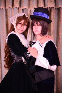 Rating: Safe Score: 0 Tags: 2girls 91076 brown_hair dress hat lace lips long_hair long_sleeves looking_at_viewer multiple_cosplay multiple_girls short_hair souseiseki suiseiseki tagme User: admin