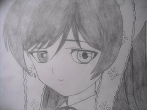 Rating: Safe Score: 0 Tags: 1girl bangs closed_mouth earrings eyebrows_visible_through_hair face flower greyscale hair_between_eyes hair_ornament image jewelry looking_at_viewer monochrome portrait smile solo suiseiseki traditional_media veil User: admin