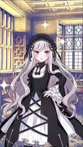 Rating: Safe Score: 0 Tags: 1girl bangs black_dress black_hairband black_legwear black_ribbon blush dress eyebrows_visible_through_hair flower frills gothic_lolita hairband image indoors lolita_fashion lolita_hairband long_hair long_sleeves looking_at_viewer open_mouth purple_eyes ribbon rose silver_hair solo standing suigintou very_long_hair wide_sleeves User: admin
