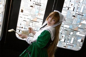 Rating: Safe Score: 0 Tags: 1girl apron brown_hair building city dress frills green_dress instrument long_hair long_sleeves smile solo suiseiseki User: admin