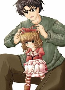Rating: Safe Score: 0 Tags: 1boy 1girl black_hair blonde_hair bloomers blush bow dress frills glasses hair_bow hina_ichigo hinaichigo image long_sleeves pink_bow red_dress ribbon short_hair sitting sitting_on_lap sitting_on_person size_difference smile solo underwear User: admin