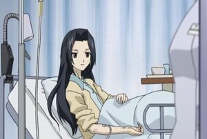 Rating: Safe Score: 0 Tags: 1girl bed black_hair blanket blurry depth_of_field hospital_bed human image indoors intravenous_drip kakizaki_megu long_hair long_sleeves screenshot solo table under_covers User: admin