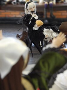 Rating: Safe Score: 0 Tags: 3d black_dress blonde_hair blurry blurry_background blurry_foreground depth_of_field doll dress frills long_sleeves maid motion_blur multiple_dolls multiple_girls photo standing tagme white_hair User: admin