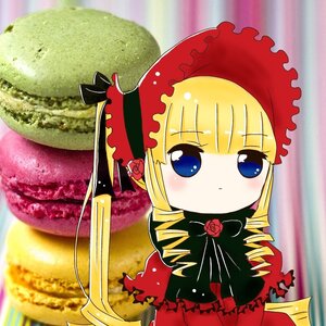 Rating: Safe Score: 0 Tags: 1girl blonde_hair blue_eyes blush bonnet bow chibi dress drill_hair flower full_moon image long_hair long_sleeves looking_at_viewer moon rose shinku solo User: admin