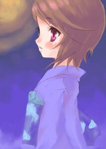 Rating: Safe Score: 0 Tags: 1girl bangs blush brown_hair from_side image japanese_clothes kimono long_sleeves looking_at_viewer profile short_hair simple_background solo souseiseki upper_body yukata User: admin