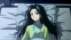 Rating: Safe Score: 0 Tags: 1girl bed black_hair blue_hair dark human image indoors kakizaki_megu long_hair lying on_back on_bed pajamas pillow screenshot solo upper_body User: admin