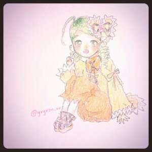 Rating: Safe Score: 0 Tags: 1girl black_border border dress flower frills green_eyes image kanaria letterboxed long_sleeves looking_at_viewer open_mouth solo yellow_dress User: admin