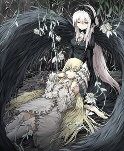 Rating: Safe Score: 0 Tags: 2girls auto_tagged bad_id bad_pixiv_id black_dress black_wings blonde_hair dress feathers flower frills hairband highres image juliet_sleeves kirakishou lolita_fashion lolita_hairband long_hair long_sleeves looking_at_viewer lying_on_lap multiple_girls pair plant puffy_sleeves red_eyes rose rozen_maiden seiza silver_hair sitting smile solru suigintou thighhighs very_long_hair vines white_dress white_flower white_legwear white_rose wide_sleeves wings yellow_eyes zettai_ryouiki User: admin