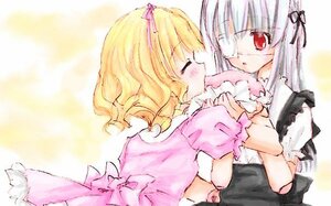 Rating: Safe Score: 0 Tags: 2girls blonde_hair dress frills hinaichigo image kirakishou long_hair multiple_girls pair pink_dress puffy_short_sleeves puffy_sleeves red_eyes ribbon short_hair short_sleeves silver_hair User: admin