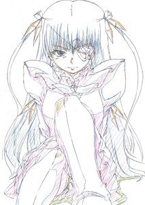 Rating: Safe Score: 0 Tags: 1girl barasuishou blue_eyes boots frills hair_ribbon image long_hair long_sleeves looking_at_viewer ribbon sitting smile solo thighhighs two_side_up underwear very_long_hair User: admin