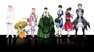 Rating: Safe Score: 0 Tags: auto_tagged black_hair blonde_hair boots bow brown_hair dress gloves green_eyes hat image multiple multiple_boys multiple_girls tagme top_hat weapon User: admin
