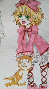 Rating: Safe Score: 0 Tags: 1girl blonde_hair bow cross-laced_footwear dog dress green_eyes hair_bow hina_ichigo hinaichigo image open_mouth pink_bow ribbon short_hair smile solo traditional_media User: admin