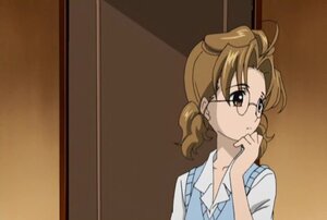 Rating: Safe Score: 0 Tags: 1girl ahoge antenna_hair bangs brown_eyes brown_hair glasses human indoors long_sleeves looking_at_viewer sakurada_nori screenshot shirt solo upper_body User: admin