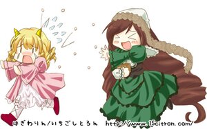 Rating: Safe Score: 0 Tags: 2girls >_< blonde_hair brown_hair closed_eyes dress drill_hair hina_ichigo hinaichigo image long_hair multiple_girls open_mouth pair suiseiseki xd User: admin
