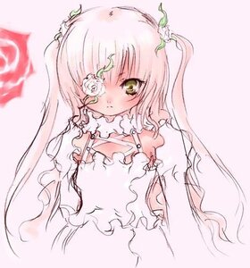 Rating: Safe Score: 0 Tags: 1girl auto_tagged bangs blush dress expressionless eyepatch flower frills image kirakishou long_hair long_sleeves looking_at_viewer pink_hair pink_theme rose simple_background solo yellow_eyes User: admin