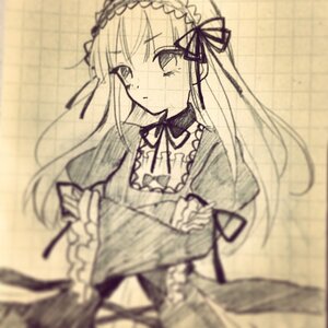 Rating: Safe Score: 0 Tags: 1girl bangs blurry blurry_background blurry_foreground blush closed_mouth depth_of_field dress flower frills hair_ribbon hairband holding image long_hair long_sleeves looking_away motion_blur photo ribbon sepia solo suigintou very_long_hair User: admin