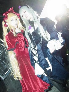 Rating: Safe Score: 0 Tags: 2girls black_legwear blonde_hair blue_eyes dress flower lips long_hair long_sleeves looking_at_viewer multiple_cosplay multiple_girls pale_skin pantyhose red_dress shinku tagme traditional_media User: admin