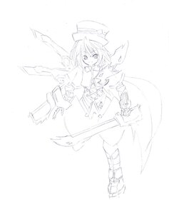 Rating: Safe Score: 0 Tags: 1girl full_body greyscale gun hat image monochrome short_hair sketch solo souseiseki weapon User: admin