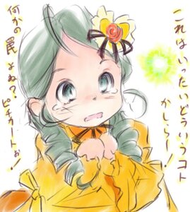 Rating: Safe Score: 0 Tags: 1girl blush dress drill_hair green_hair image kanaria open_mouth solo twin_drills upper_body yellow_dress User: admin