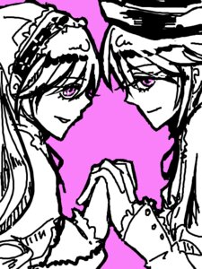 Rating: Safe Score: 0 Tags: 2girls gloves holding_hands image interlocked_fingers long_hair monochrome multiple_girls oekaki pair purple_eyes smile souseiseki suiseiseki yakumo_yukari User: admin