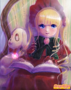 Rating: Safe Score: 0 Tags: 1girl bad_id bad_pixiv_id bangs blonde_hair blue_eyes blush bonnet book bow dress image kunkun long_hair long_sleeves mayo_riyo open_book rozen_maiden shinku sitting solo User: admin