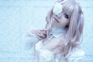 Rating: Safe Score: 0 Tags: 1girl bangs dress eyelashes flower frills kirakishou lips long_hair looking_at_viewer solo upper_body white_dress white_hair User: admin
