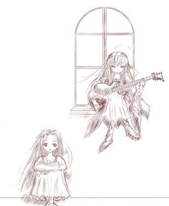 Rating: Safe Score: 0 Tags: 1girl auto_tagged dress image instrument long_hair monochrome smile solo suigintou very_long_hair User: admin