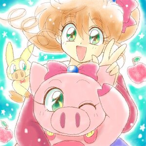 Rating: Safe Score: 0 Tags: 1girl :d bow brown_hair green_eyes hinaichigo image looking_at_viewer open_mouth pink_bow smile solo sparkle star_(symbol) underwater v User: admin
