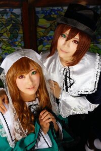 Rating: Safe Score: 0 Tags: 2girls brown_hair green_eyes hat heterochromia lips long_hair looking_at_viewer multiple_cosplay multiple_girls red_eyes short_hair siblings sisters smile souseiseki suiseiseki tagme twins User: admin
