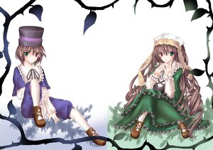 Rating: Safe Score: 0 Tags: 2girls boots brown_hair dress frills full_body green_dress green_eyes hat head_scarf heterochromia image long_hair long_sleeves looking_at_viewer multiple_girls pair red_eyes ribbon siblings sisters sitting souseiseki suiseiseki top_hat twins very_long_hair User: admin