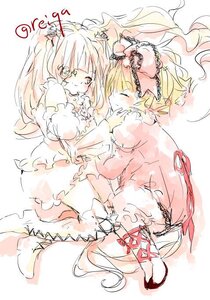 Rating: Safe Score: 0 Tags: 2girls aki_shizuha blonde_hair boots closed_eyes cross-laced_footwear dress hair_ornament hat hina_ichigo hinaichigo image kirakishou long_hair multiple_girls pair ribbon short_hair siblings sisters smile User: admin