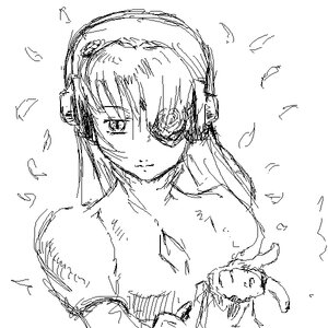 Rating: Safe Score: 0 Tags: 1girl barasuishou bare_shoulders bird closed_mouth dove feathers greyscale image looking_at_viewer monochrome sketch solo trembling upper_body User: admin