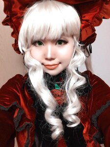 Rating: Safe Score: 0 Tags: 1girl bangs blunt_bangs bow green_eyes hair_bow kagiyama_hina lips long_hair looking_at_viewer red_capelet red_dress ribbon shinku smile solo upper_body white_hair User: admin