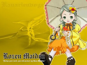 Rating: Safe Score: 0 Tags: 1girl black_umbrella dress drill_hair flower frills green_eyes green_hair hair_ornament holding_umbrella image kanaria long_sleeves open_mouth parasol smile solo twin_drills umbrella User: admin