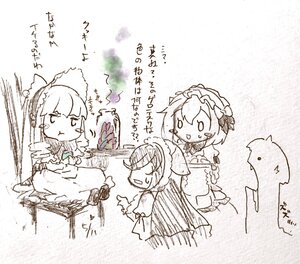 Rating: Safe Score: 0 Tags: 3girls alice_margatroid bow capelet dress hair_bow hakurei_reimu hat image monochrome multiple multiple_girls short_hair tagme User: admin
