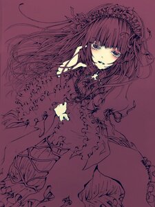 Rating: Safe Score: 0 Tags: 1girl bangs blue_eyes blunt_bangs blush bow dress flower frills image long_hair simple_background solo suigintou User: admin