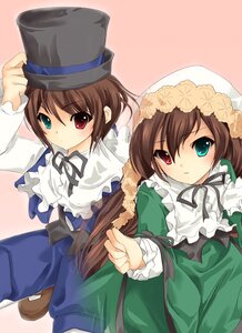 Rating: Safe Score: 0 Tags: 2girls blue_dress brown_hair commentary_request dress frills garickson green_dress green_eyes hat headdress heterochromia image long_hair long_sleeves looking_at_viewer multiple_girls pair pantyhose red_eyes rozen_maiden short_hair siblings sisters souseiseki suiseiseki top_hat twins very_long_hair white_legwear User: admin