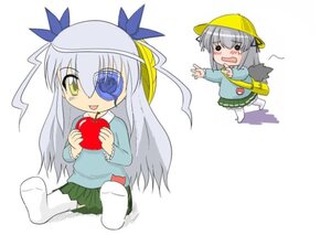 Rating: Safe Score: 0 Tags: 2girls barasuishou chibi eyepatch image long_hair multiple_girls pair ribbon silver_hair sitting skirt suigintou User: admin