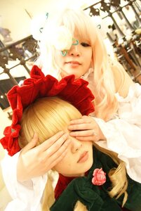 Rating: Safe Score: 0 Tags: 2girls 91076 blonde_hair closed_eyes dress flower jewelry lips long_hair multiple_cosplay multiple_girls red_flower red_rose ring rose shinku tagme User: admin