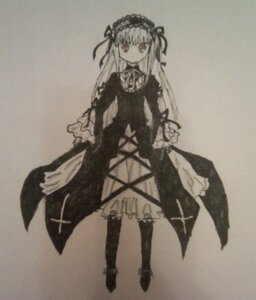 Rating: Safe Score: 0 Tags: 1girl bangs black_dress black_footwear boots closed_mouth dress eyebrows_visible_through_hair frills full_body hairband image lolita_fashion long_hair long_sleeves looking_at_viewer photo ribbon simple_background solo standing suigintou traditional_media very_long_hair User: admin