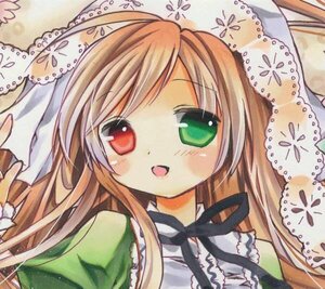 Rating: Safe Score: 0 Tags: 1girl blush brown_hair dress fang green_eyes image long_hair marker_(medium) open_mouth red_eyes ribbon smile solo suiseiseki traditional_media User: admin