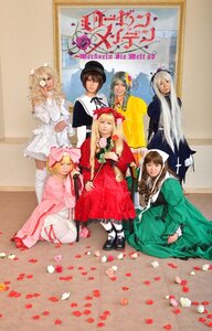 Rating: Safe Score: 0 Tags: 6+girls apron bangs black_hair blonde_hair blue_eyes brown_eyes brown_hair dress flower green_dress hair_ornament hat hina_ichigo japanese_clothes long_hair long_sleeves looking_at_viewer mary_janes multiple_cosplay multiple_girls petals rose shinku shoes short_hair sitting smile suiseiseki tagme User: admin