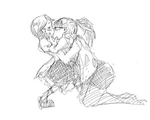 Rating: Safe Score: 0 Tags: 2girls blush image kanaria kiss kusabue_mitsu monochrome multiple_girls ponytail sketch skirt solo striped yuri User: admin