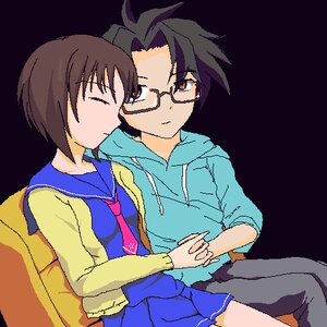 Rating: Safe Score: 0 Tags: 2girls antenna_hair black_hair brown_eyes closed_eyes couple glasses holding_hands hood hoodie human image interlocked_fingers kashiwaba_tomoe multiple_girls oekaki pair sakurada_jun school_uniform short_hair sitting skirt yuri User: admin