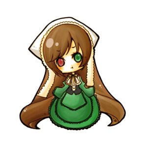 Rating: Safe Score: 0 Tags: 1girl brown_hair chibi dress frills full_body green_dress green_eyes heterochromia image long_hair long_sleeves looking_at_viewer red_eyes simple_background solo standing suiseiseki very_long_hair white_background User: admin